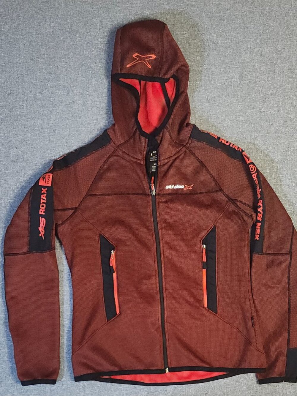 BRP Ski-Doo X-Team Hooded Fleece Jacket | XPS Rotax Brembo Size Medium Burgundy